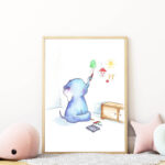 falra rajzoló kiselefánt falikép gyerekszobába mARTás